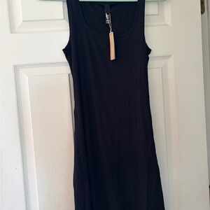 SKIMS Ribbed Black Soft Lounge Mini Dress